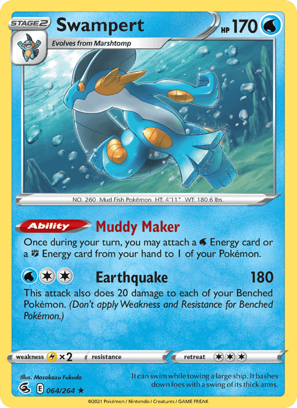 Swampert, card 64 from Fusion Strike