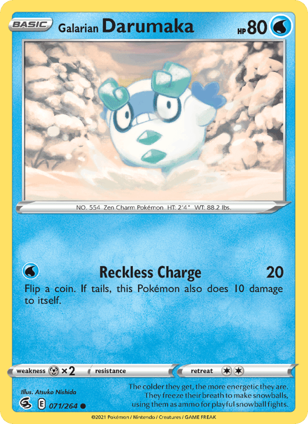 Galarian Darumaka, card 71 from Fusion Strike