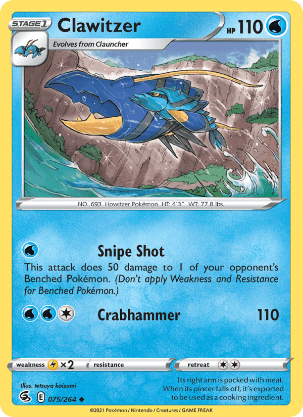 Clawitzer, card 75 from Fusion Strike