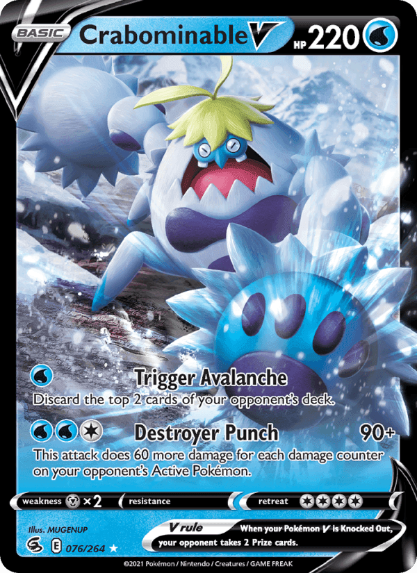 Crabominable V, card 76 from Fusion Strike