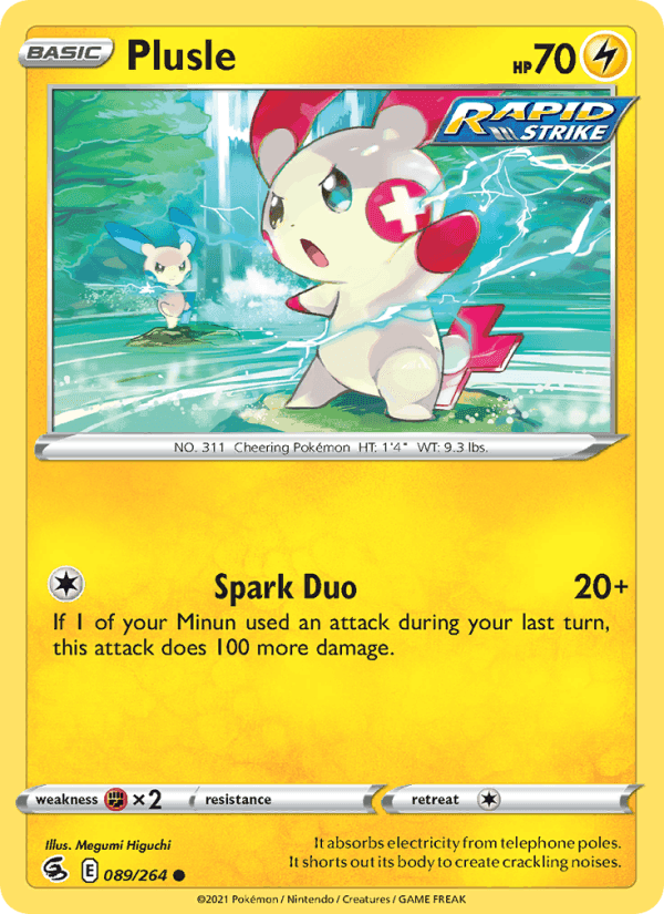Plusle, card 89 from Fusion Strike