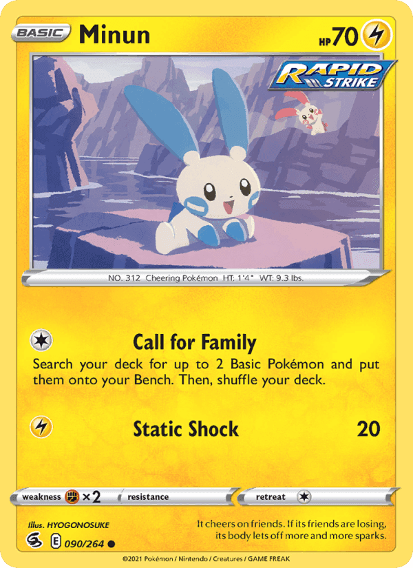 Minun, card 90 from Fusion Strike