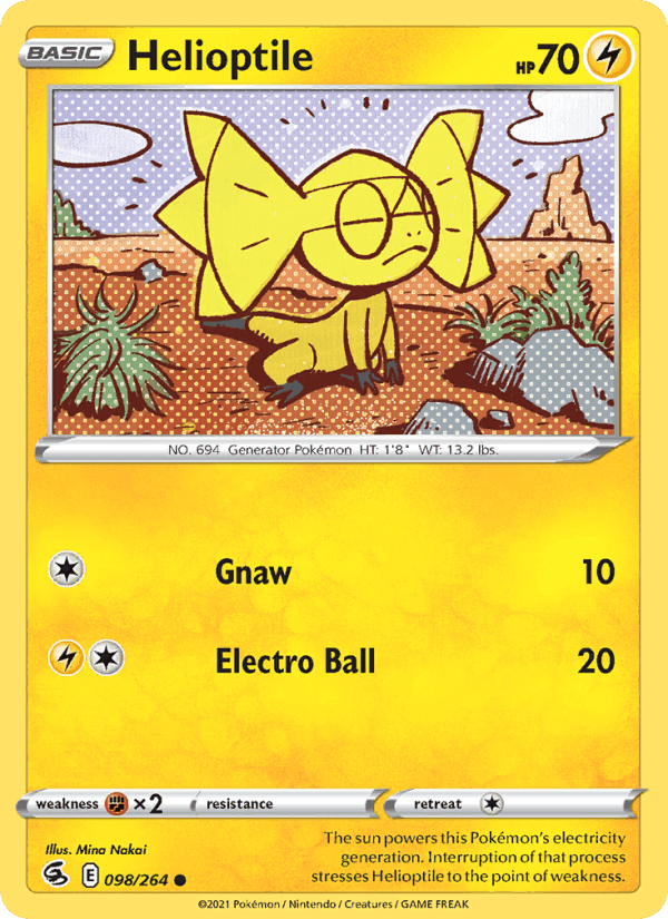 Helioptile, card 98 from Fusion Strike