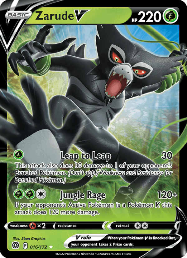 Zarude V, card 016 from Brilliant Stars