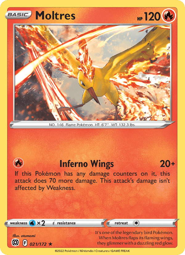 Moltres, carta 021 di Brilliant Stars