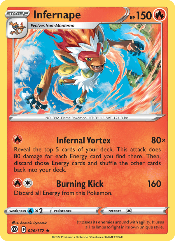 Infernape, card 026 from Brilliant Stars