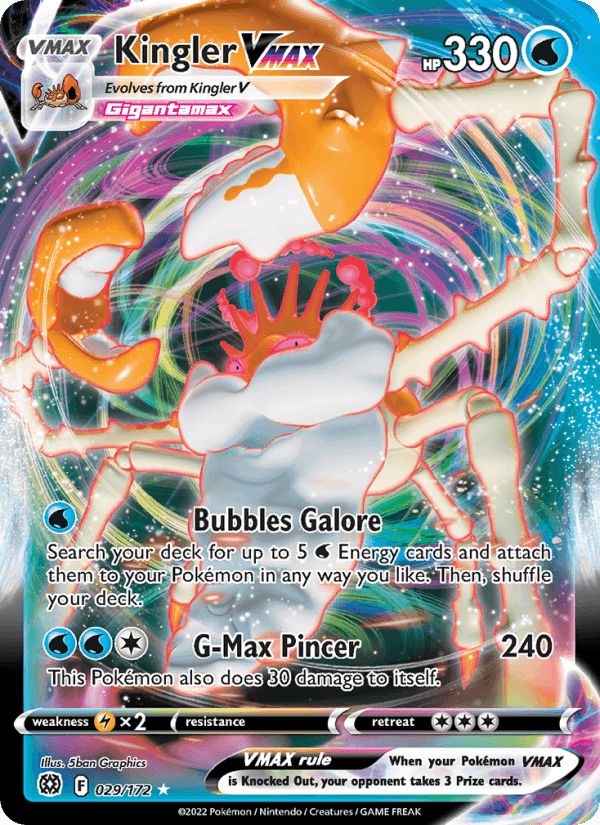 Kingler VMAX, card 029 from Brilliant Stars