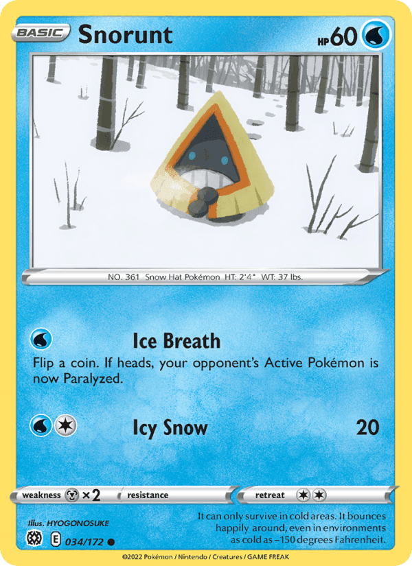 Snorunt, card 034 from Brilliant Stars