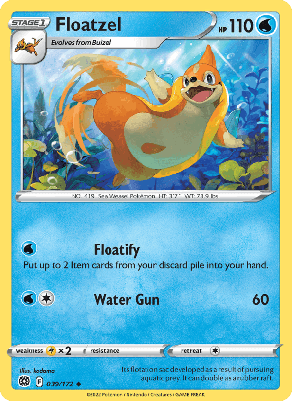 Floatzel, card 039 from Brilliant Stars