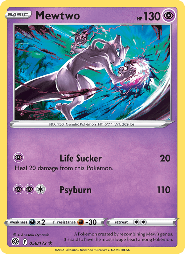 Mewtwo, card 056 from Brilliant Stars