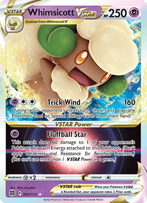Whimsicott VSTAR, card 065 from Brilliant Stars