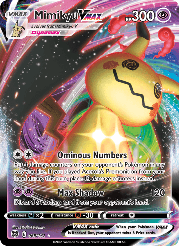 Mimikyu VMAX, card 069 from Brilliant Stars