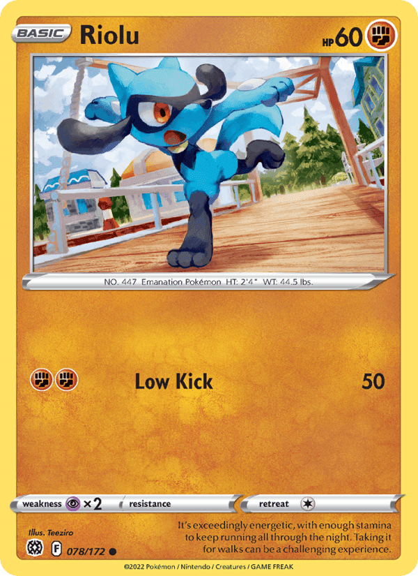 Riolu, card 078 from Brilliant Stars