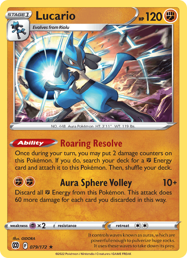 Lucario, card 079 from Brilliant Stars