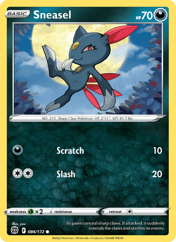Sneasel, card 086 from Brilliant Stars