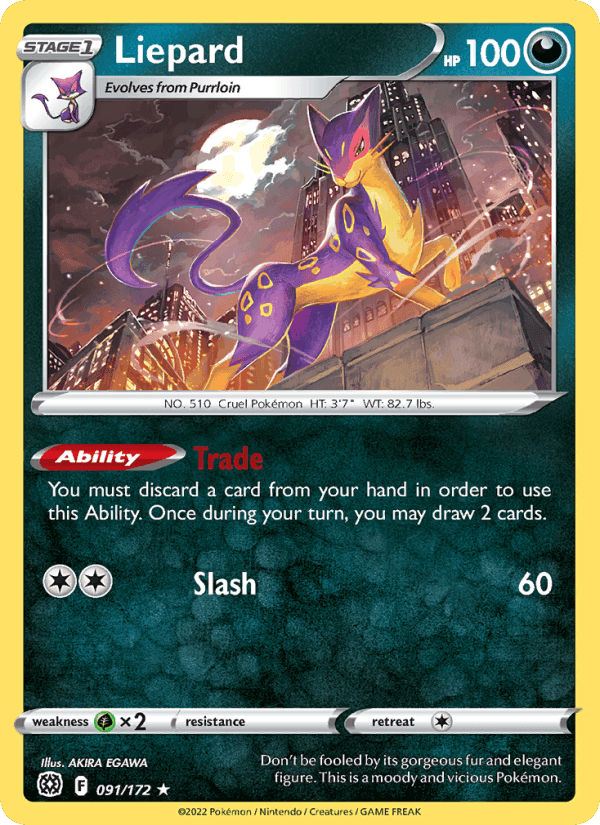 Liepard, card 091 from Brilliant Stars