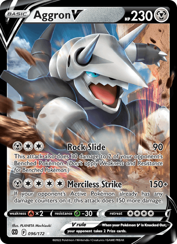 Aggron V, card 096 from Brilliant Stars