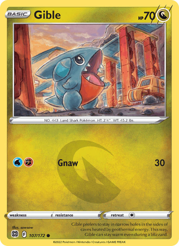 Gible, card 107 from Brilliant Stars