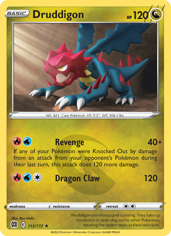 Druddigon, card 113 from Brilliant Stars