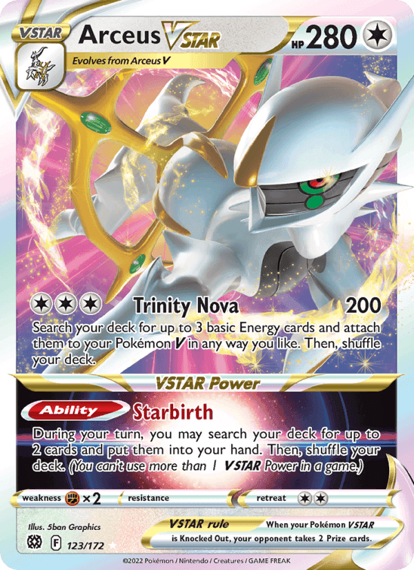 Arceus VSTAR, card 123 from Brilliant Stars