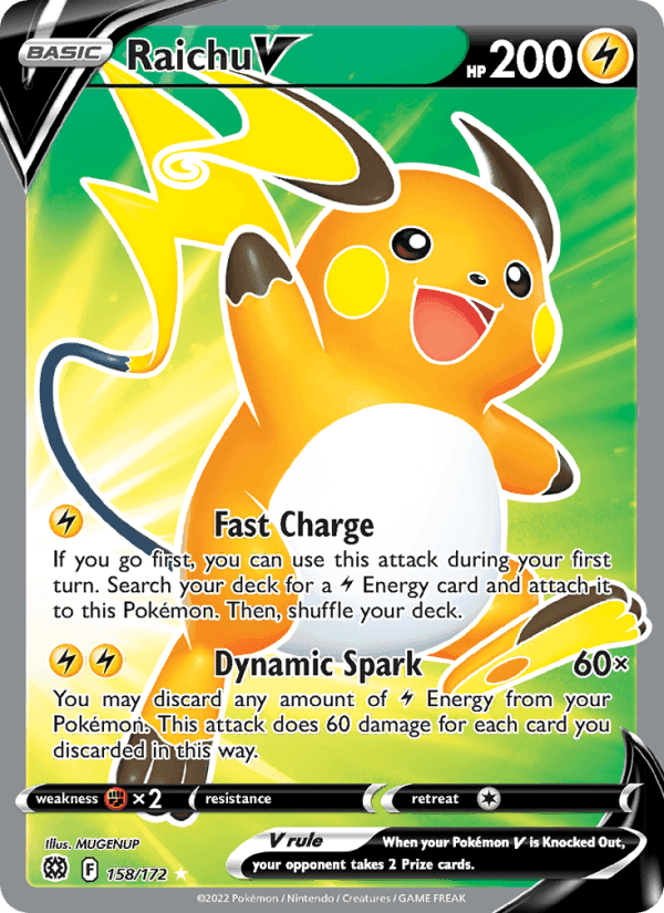 Raichu V, card 158 from Brilliant Stars