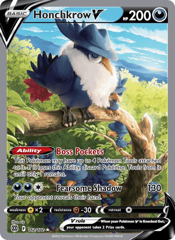 Honchkrow V, card 162 from Brilliant Stars