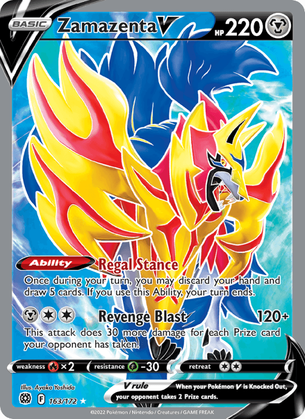 Zamazenta V, card 163 from Brilliant Stars