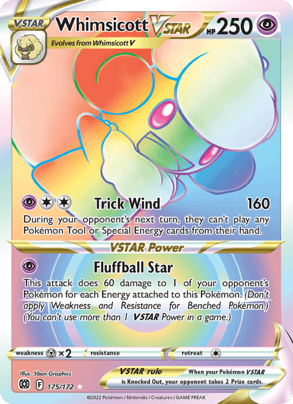 Whimsicott VSTAR, card 175 from Brilliant Stars