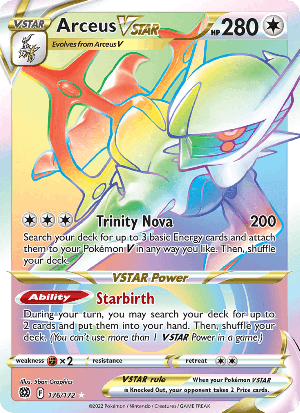Arceus VSTAR, card 176 from Brilliant Stars