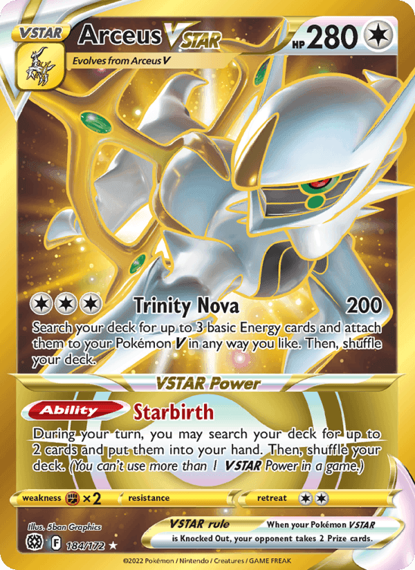 Arceus VSTAR, card 184 from Brilliant Stars