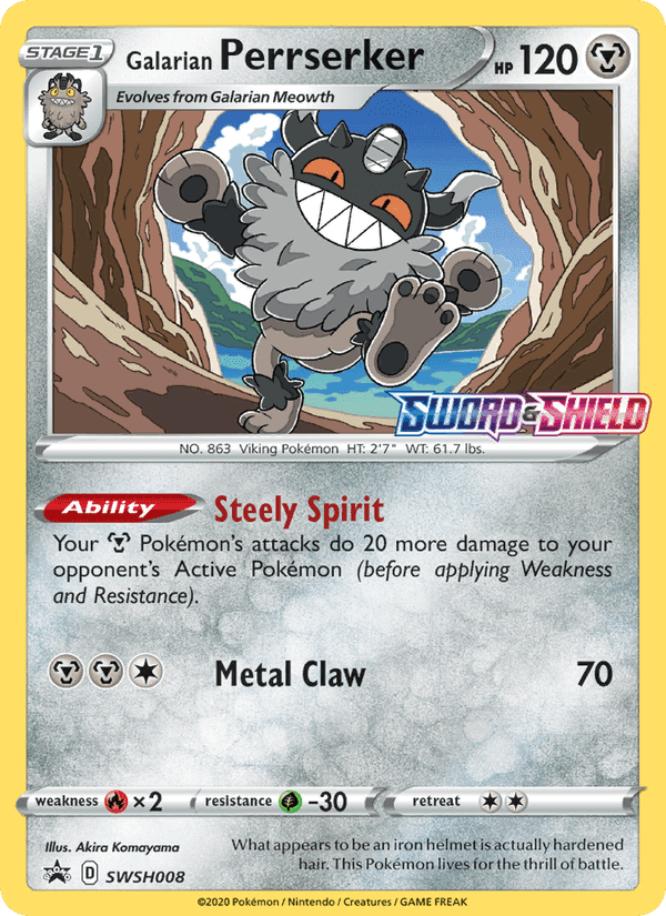 Galarian Perrserker, carta SWSH008 di SWSH Black Star Promos