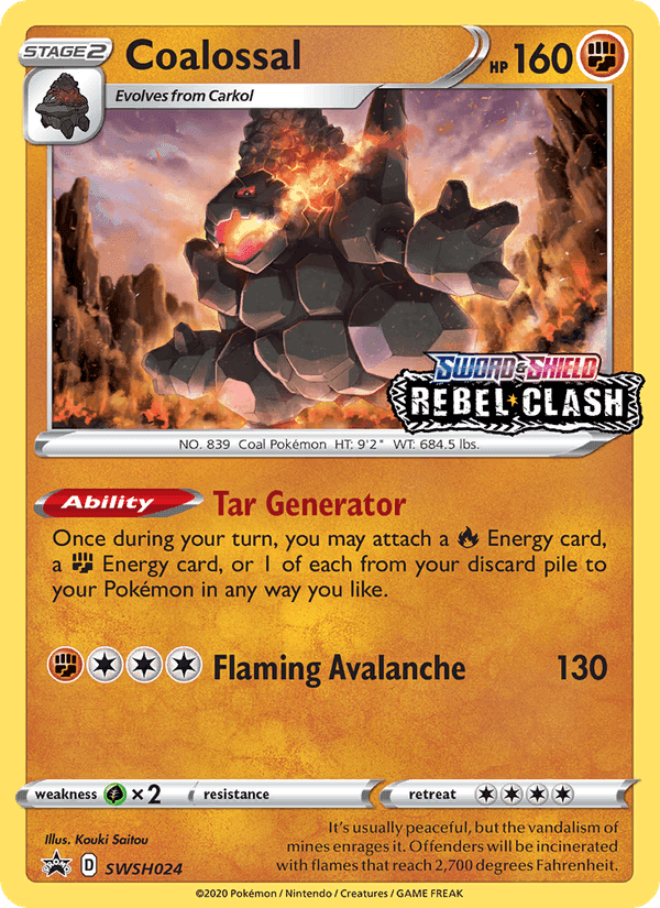 Coalossal, card SWSH024 from SWSH Black Star Promos