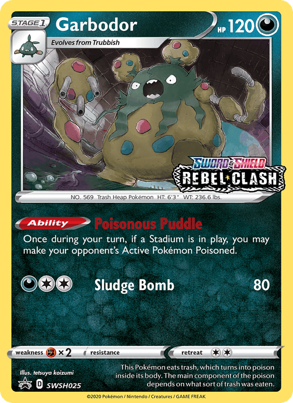 Garbodor, carta SWSH025 di SWSH Black Star Promos