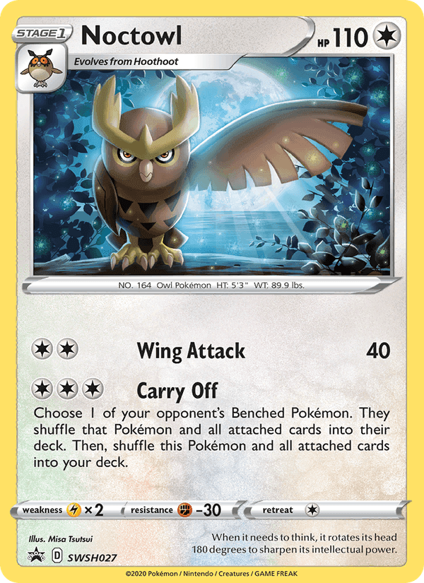 Noctowl, carta SWSH027 di SWSH Black Star Promos