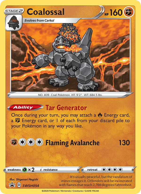 Coalossal, carta SWSH054 di SWSH Black Star Promos