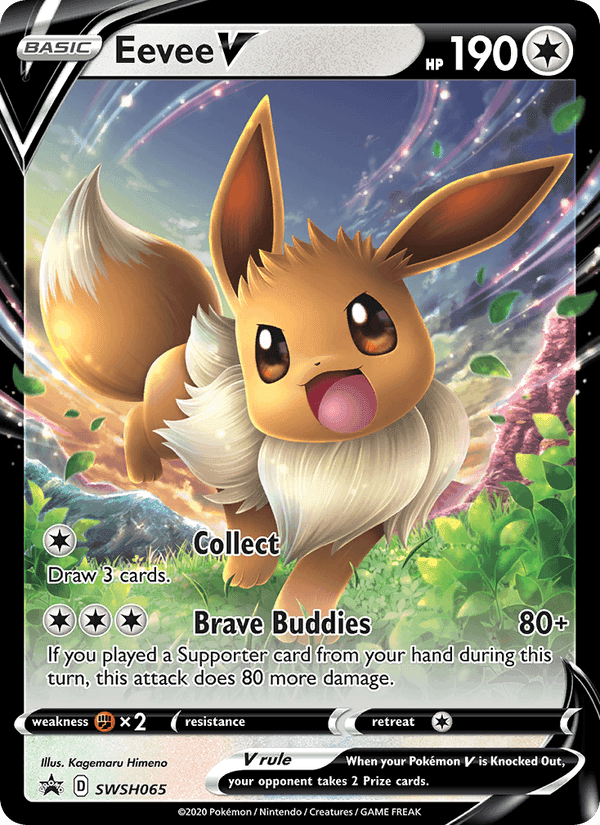 Eevee V, card SWSH065 from SWSH Black Star Promos