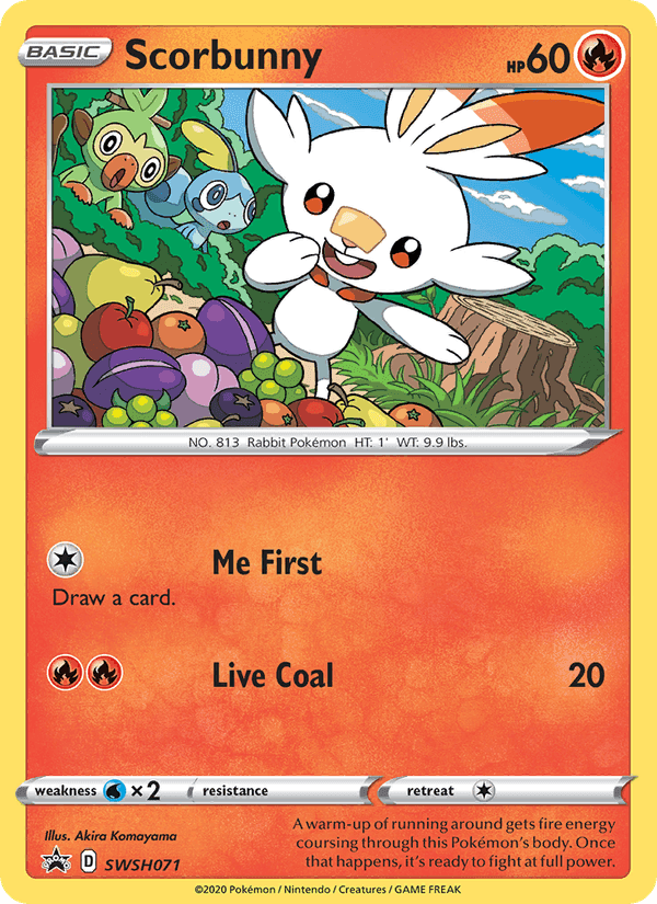 Scorbunny, card SWSH071 from SWSH Black Star Promos