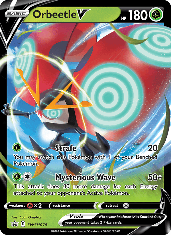 Orbeetle V, card SWSH078 from SWSH Black Star Promos