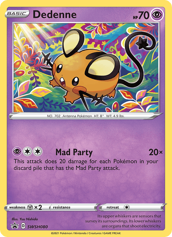 Dedenne, card SWSH080 from SWSH Black Star Promos