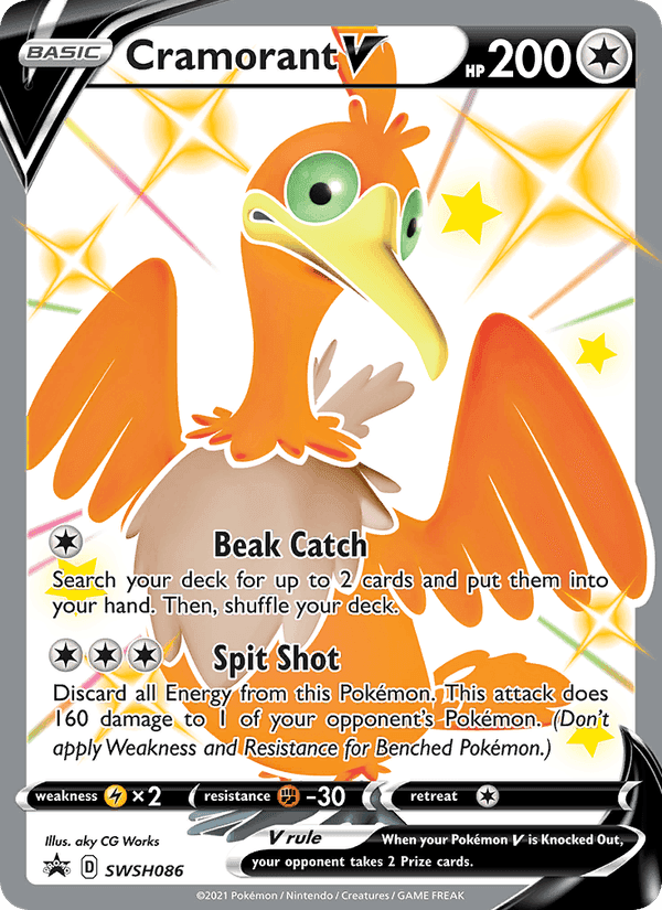 Cramorant V, card SWSH086 from SWSH Black Star Promos