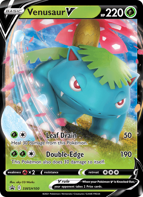 Venusaur V, card SWSH100 from SWSH Black Star Promos
