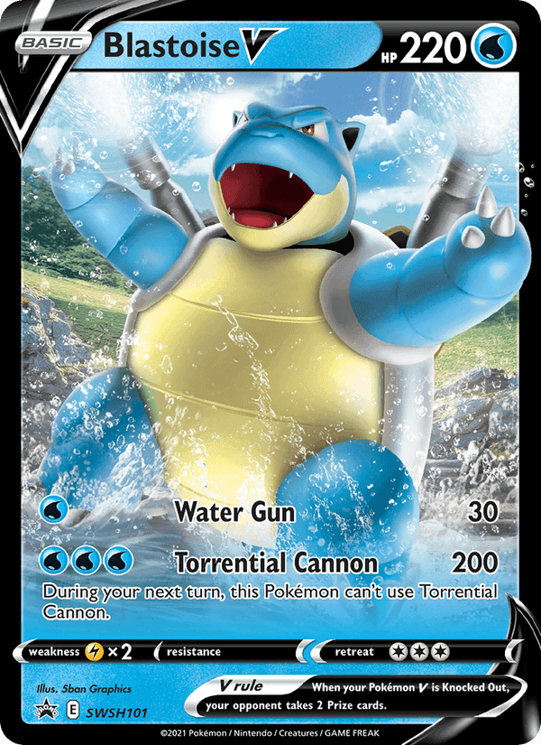 Blastoise V, card SWSH101 from SWSH Black Star Promos