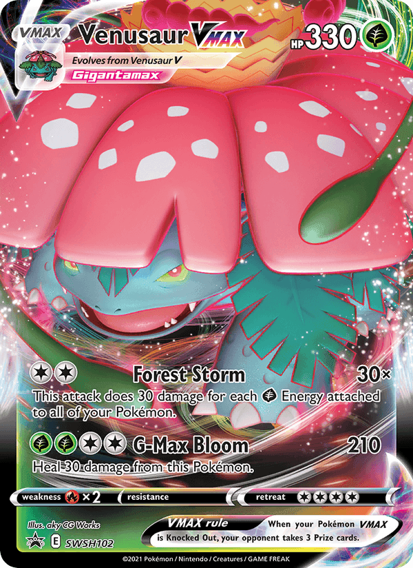 Venusaur VMAX, card SWSH102 from SWSH Black Star Promos