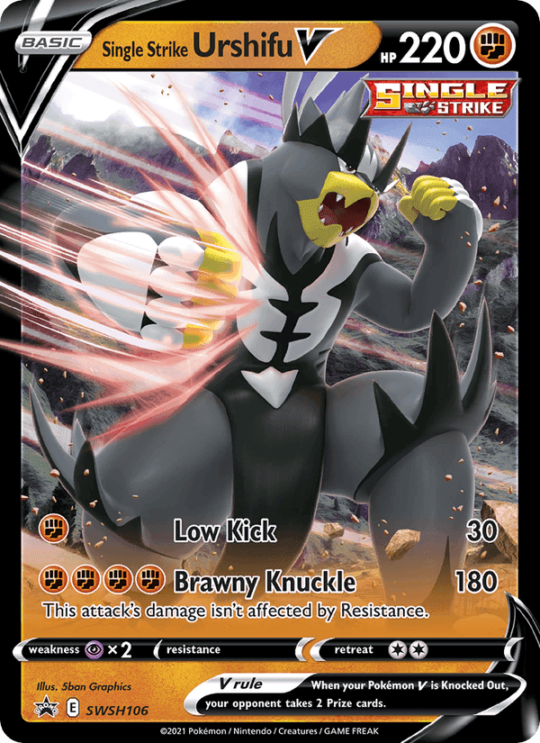 Single Strike Urshifu V, card SWSH106 from SWSH Black Star Promos