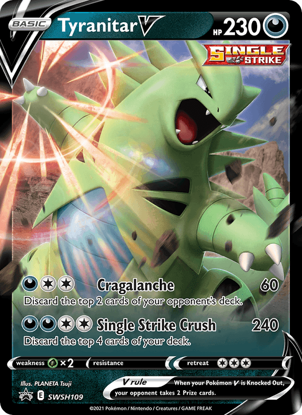 Tyranitar V, card SWSH109 from SWSH Black Star Promos
