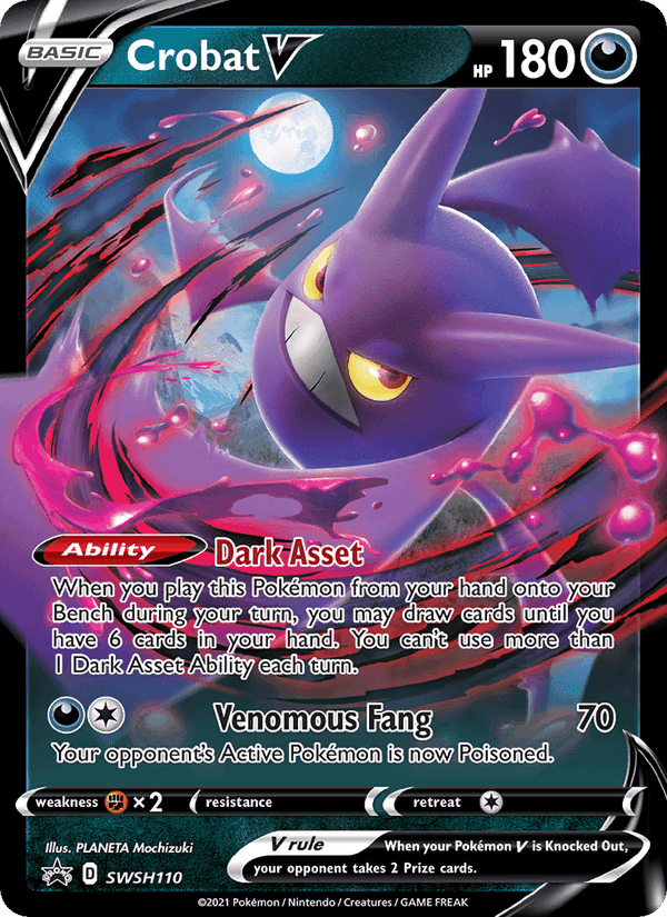 Crobat V, card SWSH110 from SWSH Black Star Promos