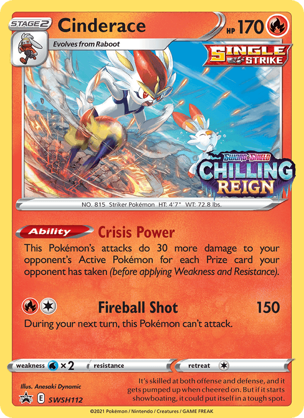 Cinderace, card SWSH112 from SWSH Black Star Promos
