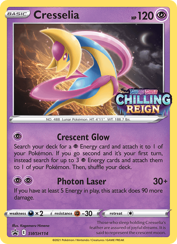 Cresselia, card SWSH114 from SWSH Black Star Promos