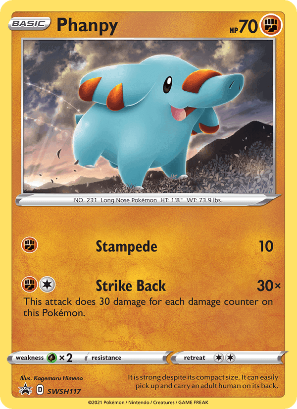 Phanpy, card SWSH117 from SWSH Black Star Promos