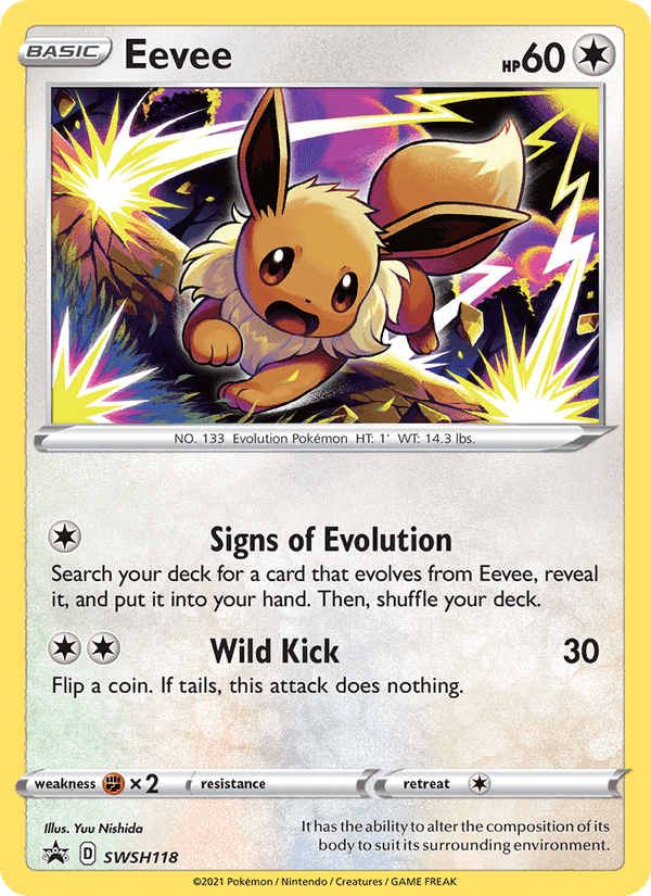 Eevee, card SWSH118 from SWSH Black Star Promos